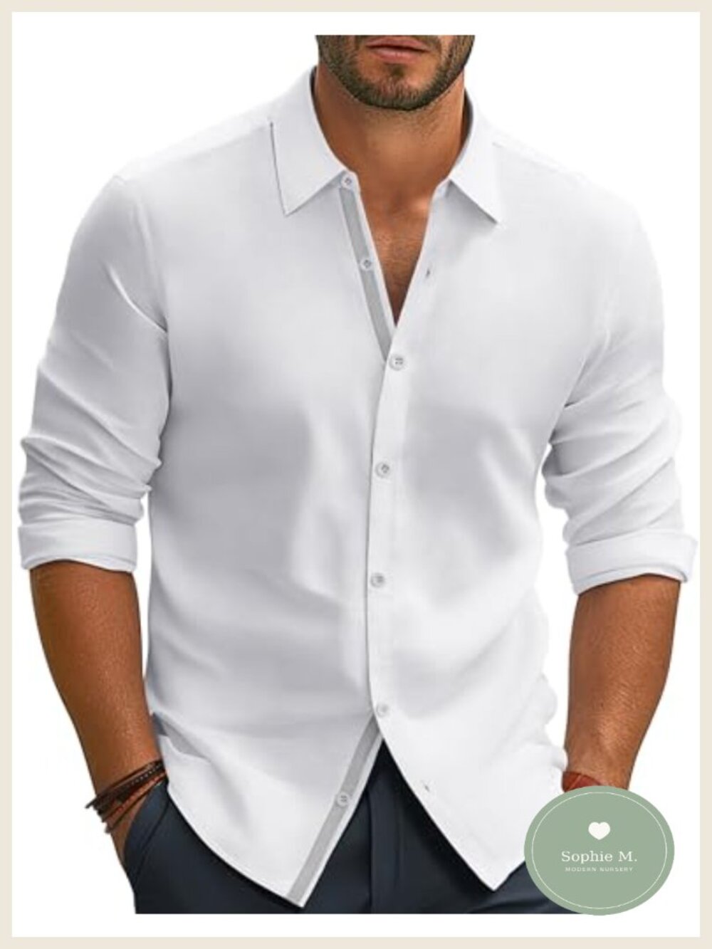 Men's Casual Business Untucked Dress Shirt Wrinkle-Free Stretch